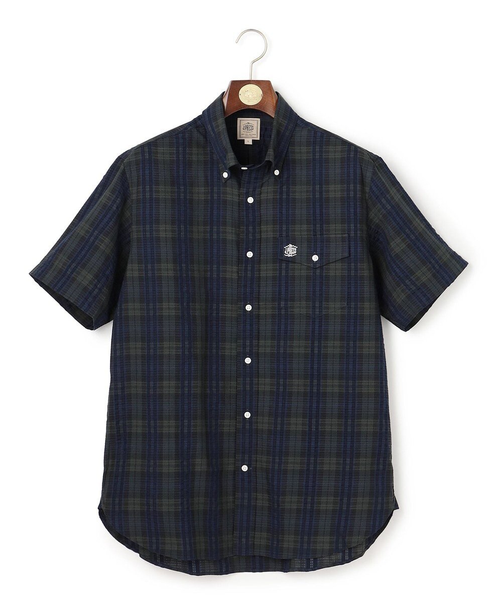 J.PRESS MEN 【Aero Weave】クールマックスサッカー チェック シャツ / B.D. 