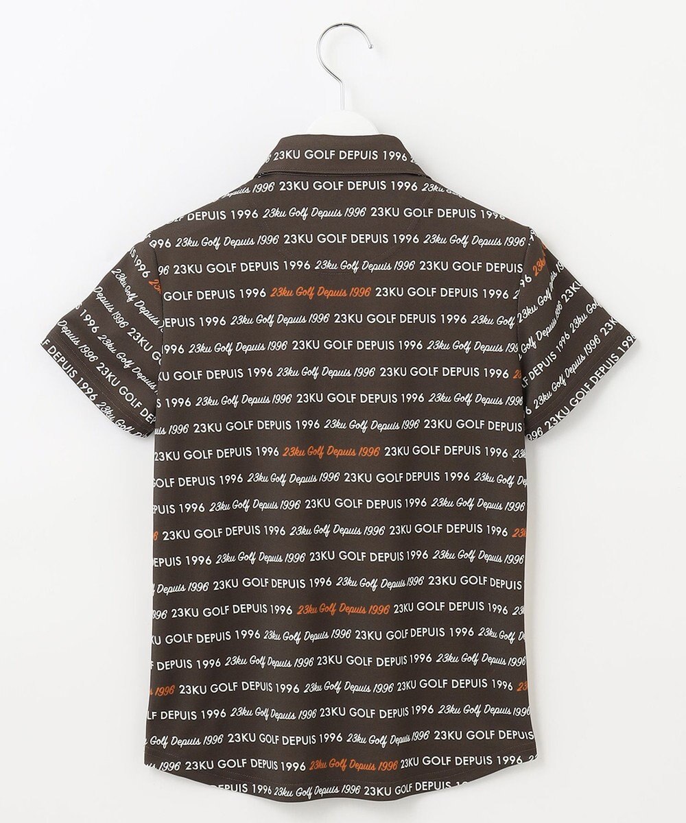 23区GOLF 【WOMEN】【吸水速乾/UVケア】ロゴパターンプリント 総柄半そで ポロシャツ 