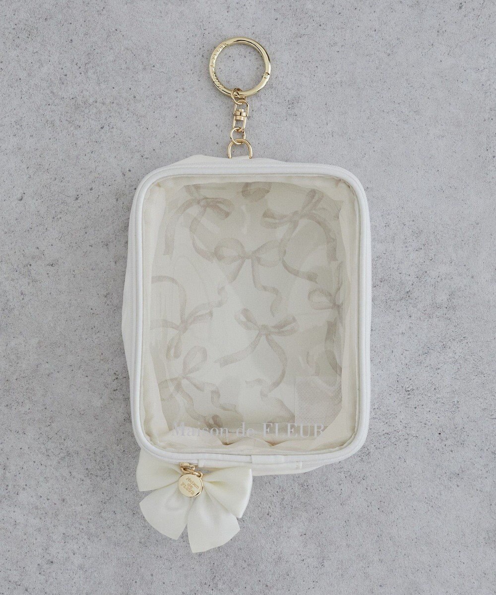 Maison de FLEUR リボンプリントクリアポーチ 