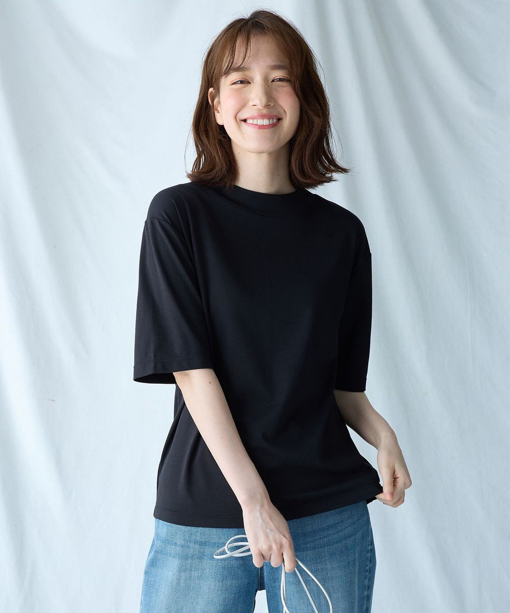 ANY 【接触冷感/UVケア】マルチファンクションモックネックTシャツ 