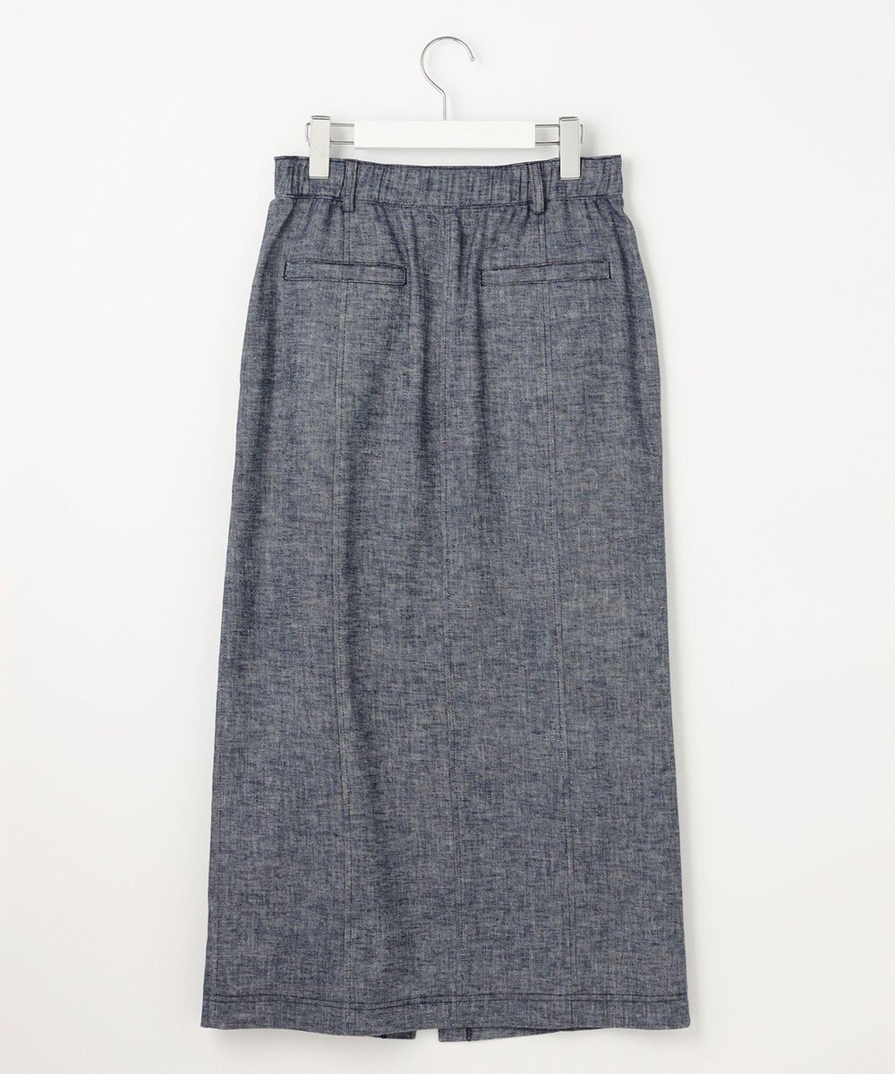 自由区 【洗える】コットンリネンシャンブレー スカート 