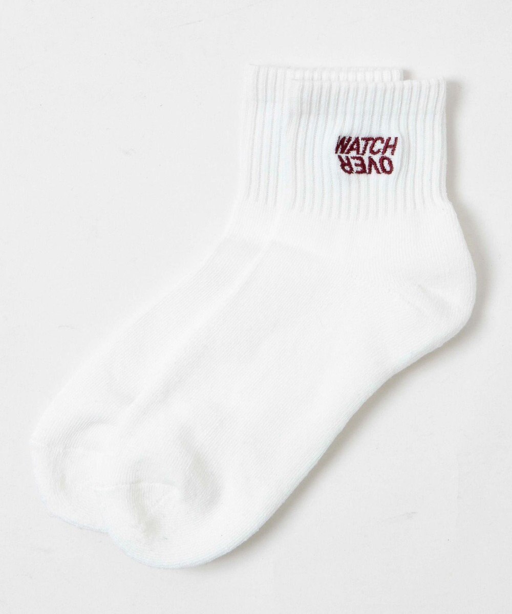 WEGO デザインロゴ刺繍アンクル底パイルソックス 