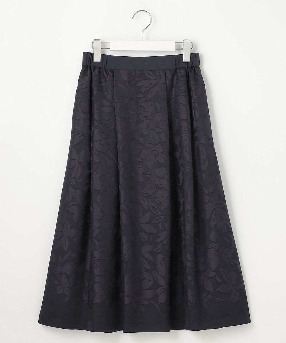 自由区 【セットアップ対応・洗える】フラワーオパールタックフレア スカート 