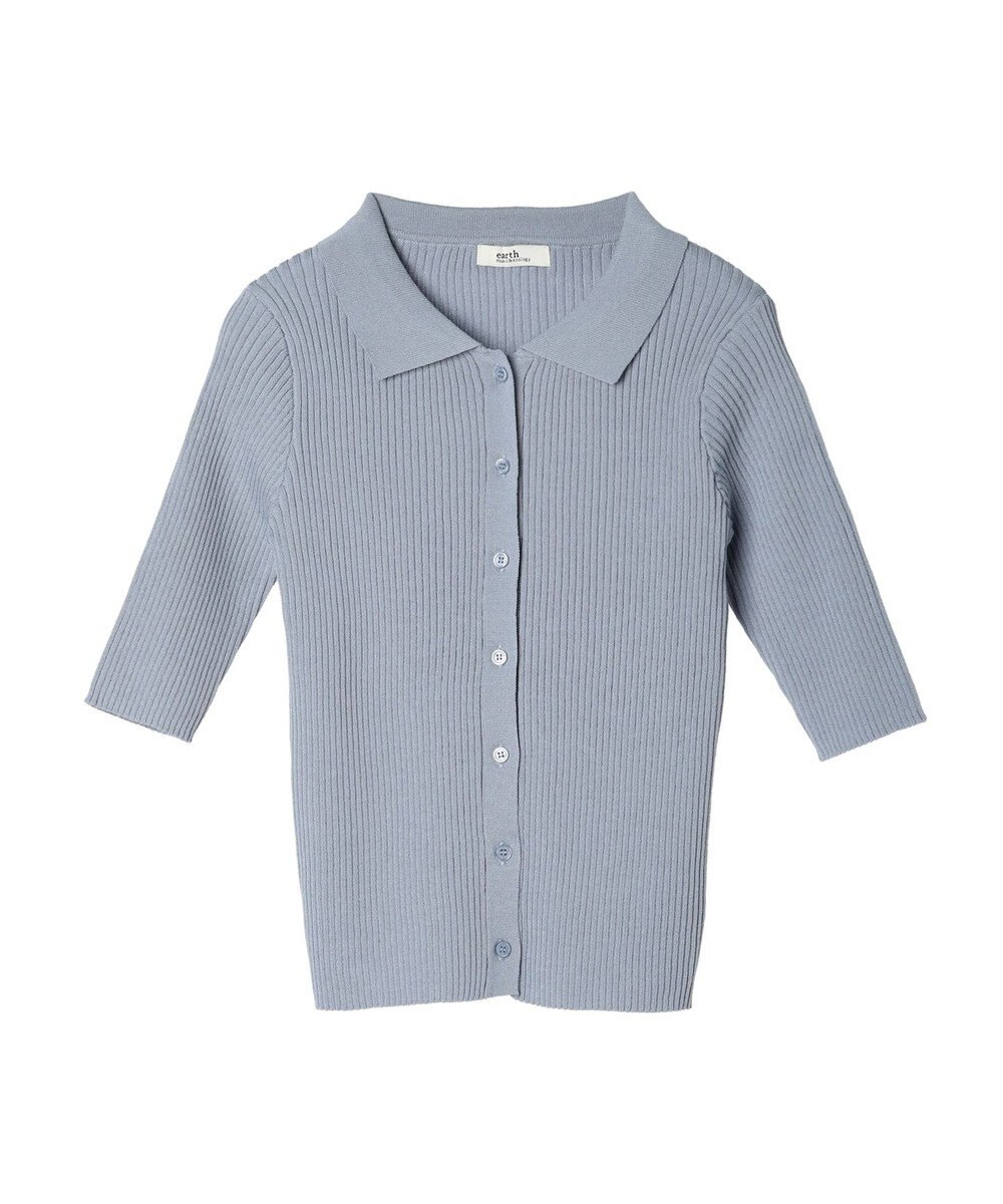 earth music&ecology リブコンパクトカーディガン 