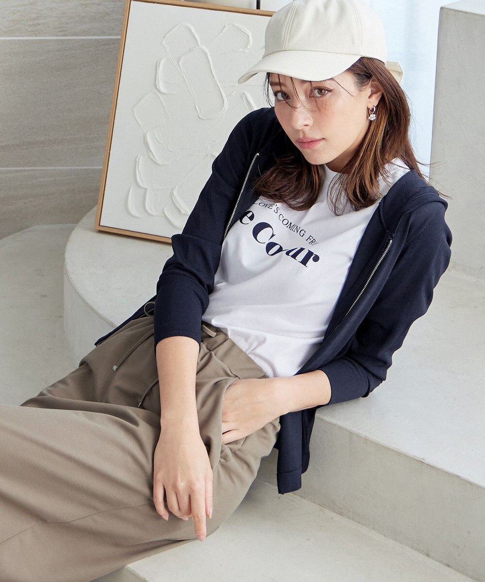 Tiaclasse L 【小倉優子さん着用】【洗える】サマーニットショートパーカー 