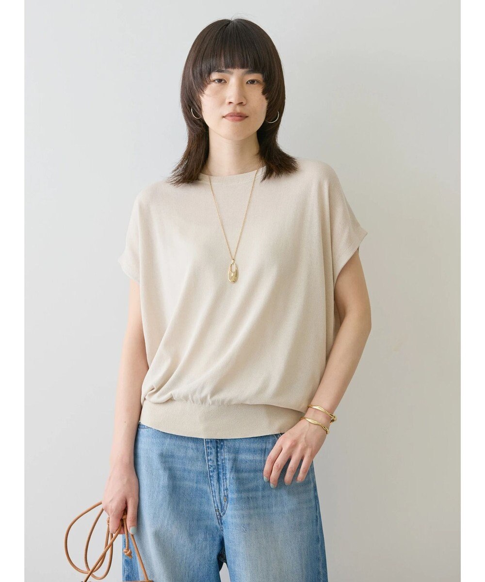 AMERICAN HOLIC 接触冷感フレンチスリーブニットプルオーバー 