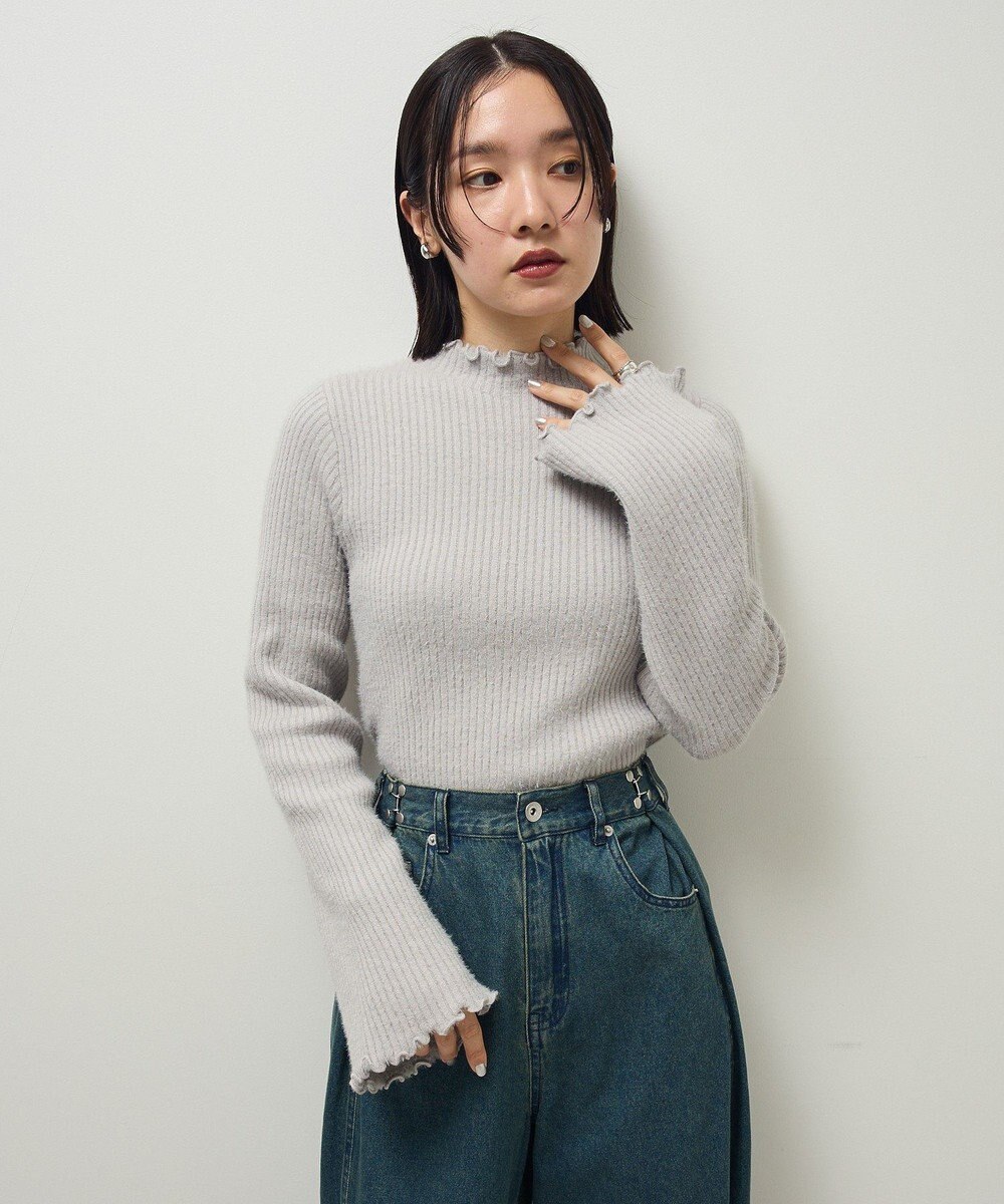 Green Parks ・ｓｗｉｎｇ　ｂｙ　ウラシャギーフレアスリーブニット 