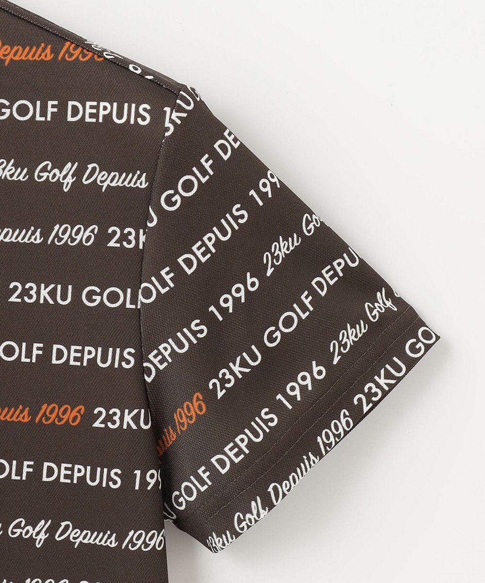 23区GOLF 【WOMEN】【吸水速乾/UVケア】ロゴパターンプリント 総柄半そで ポロシャツ 