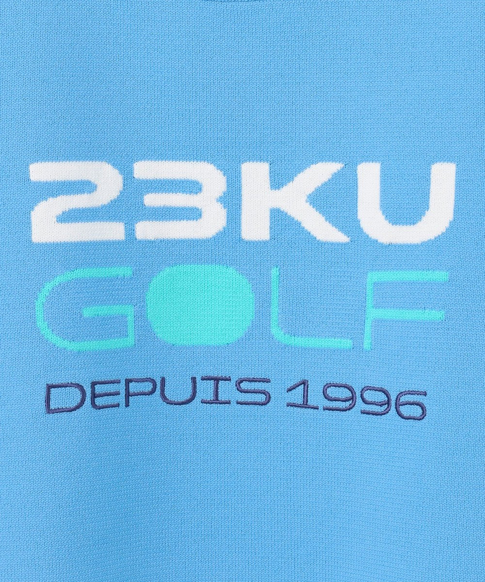 23区GOLF 【WOMEN】【ウォッシャブル】ロゴインターシャ ポリエステルニット 