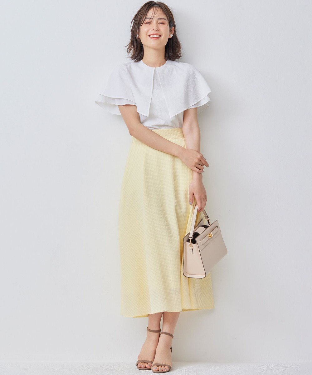 組曲 L サッカーストレッチ 襟付きブラウス 