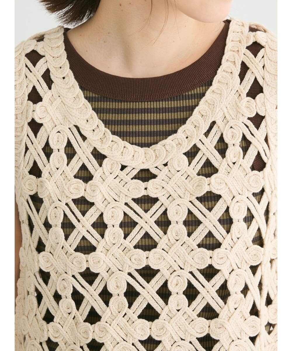 Green Parks かぎ針編みニットベスト 