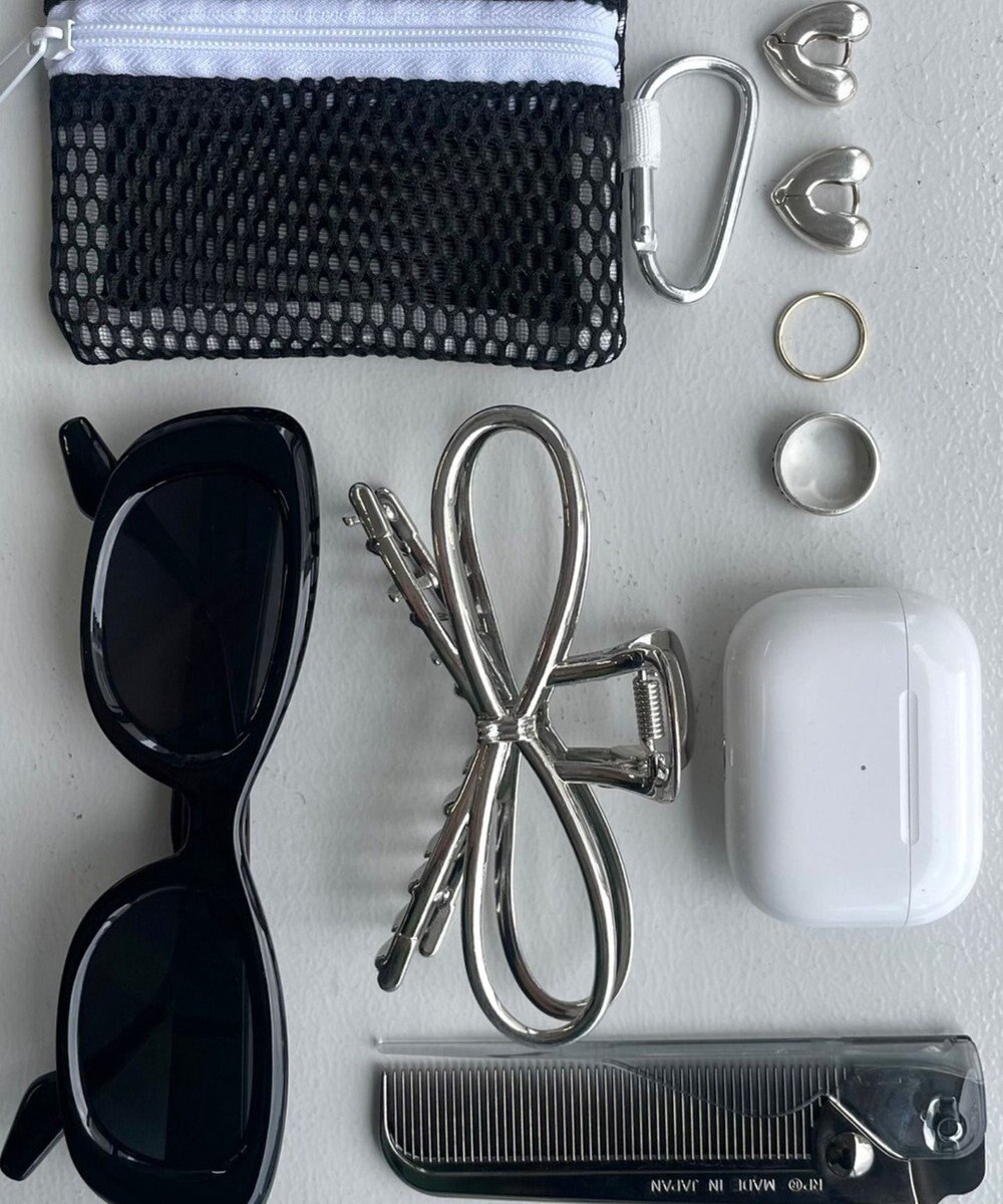 WEGO メッシュ配色ポーチ 