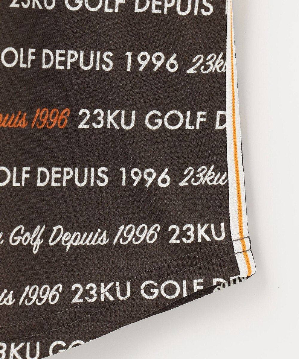 23区GOLF 【WOMEN】【吸水速乾/UVケア】ロゴパターンプリント 総柄半そで ポロシャツ 