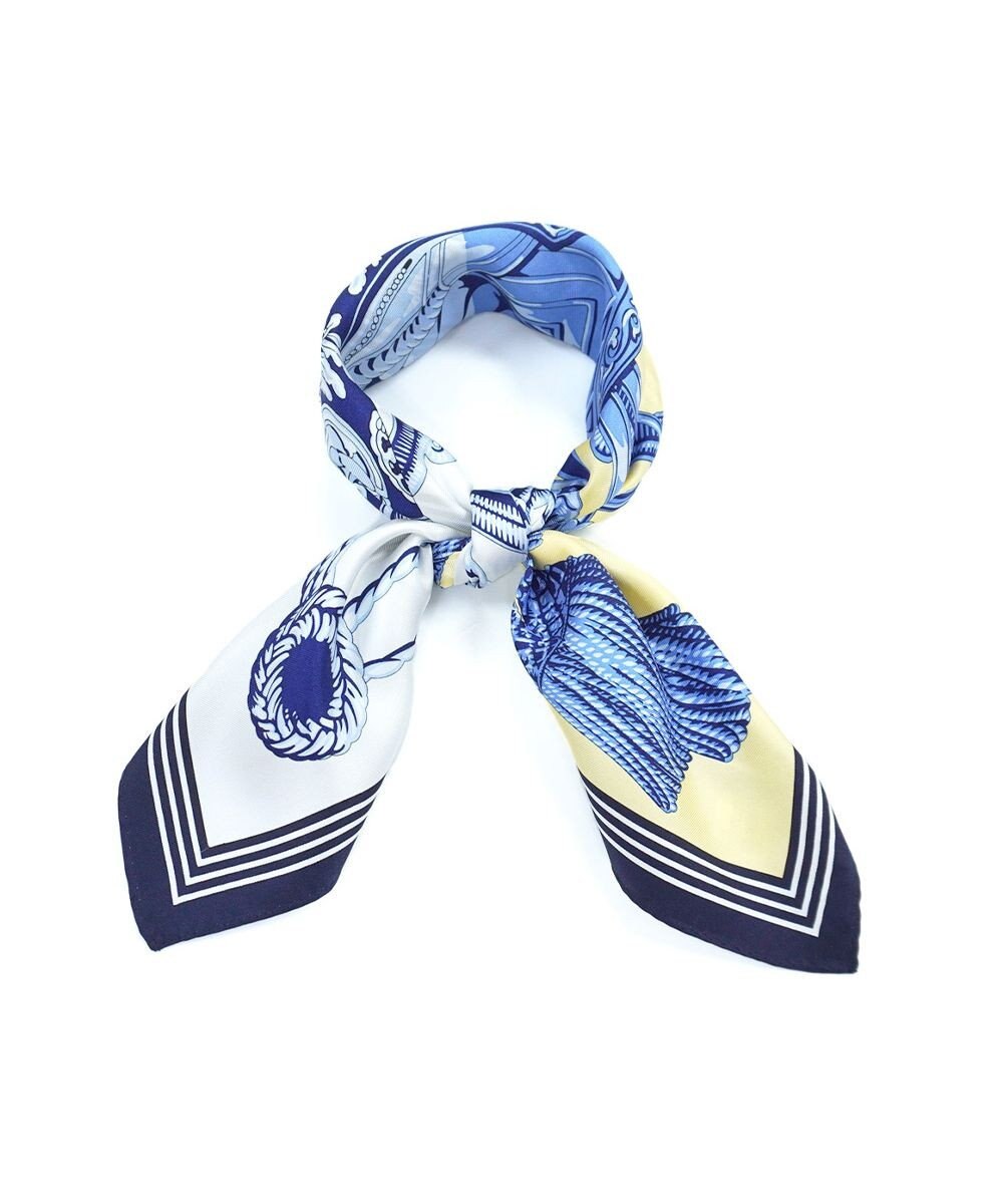 Marca ＜春の新作！＞【伝統横濱スカーフ】ビッグタッセル&鞍（FET-056） 小判 シルクツイル スカーフ 