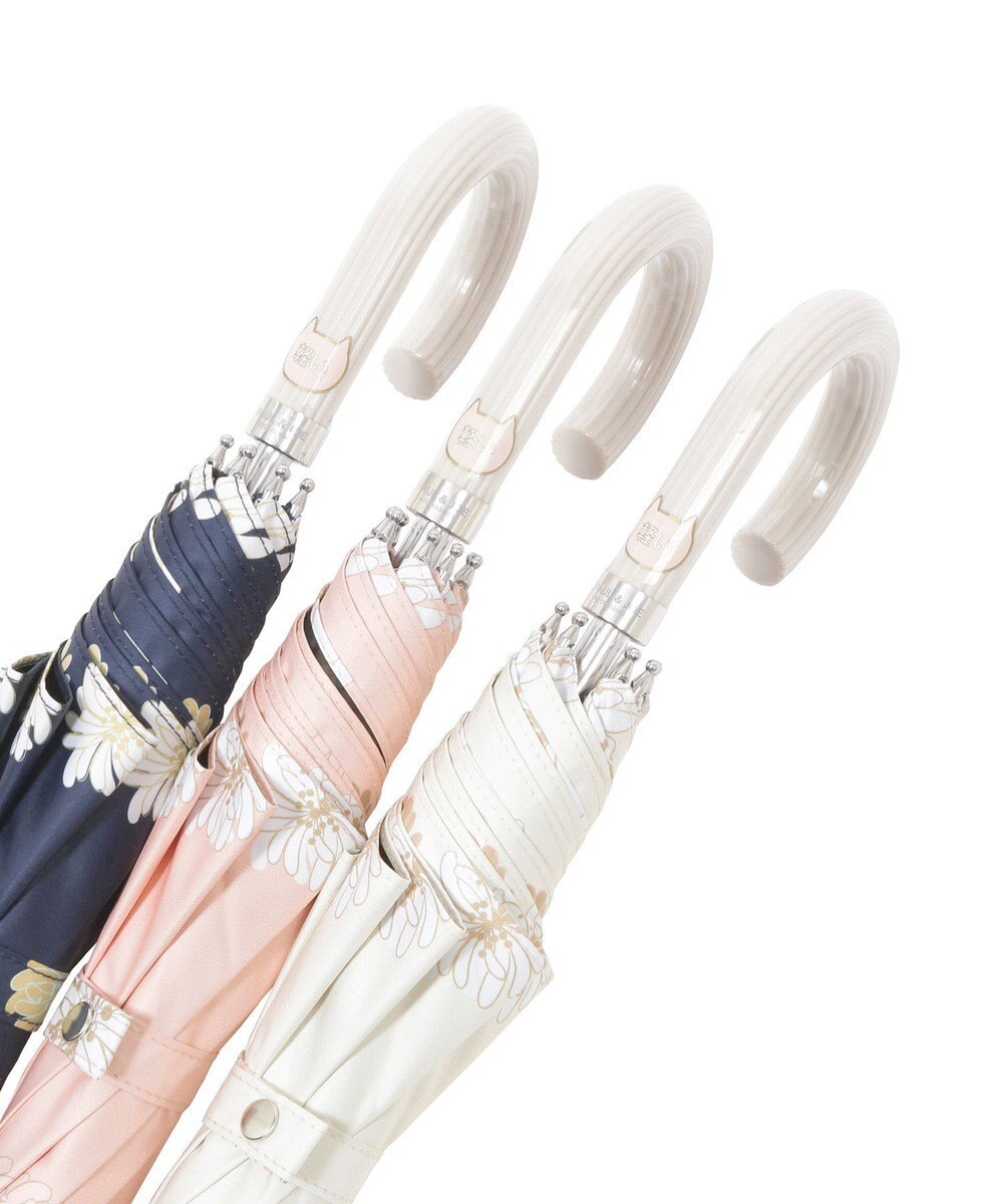 MOONBAT 【一級遮光/軽量】PAUL & JOE 晴雨兼用 日傘 長傘 総柄クリザンテーム 遮熱 UV 