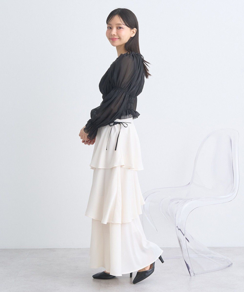 earth music&ecology サイドリボンティアードスカート 