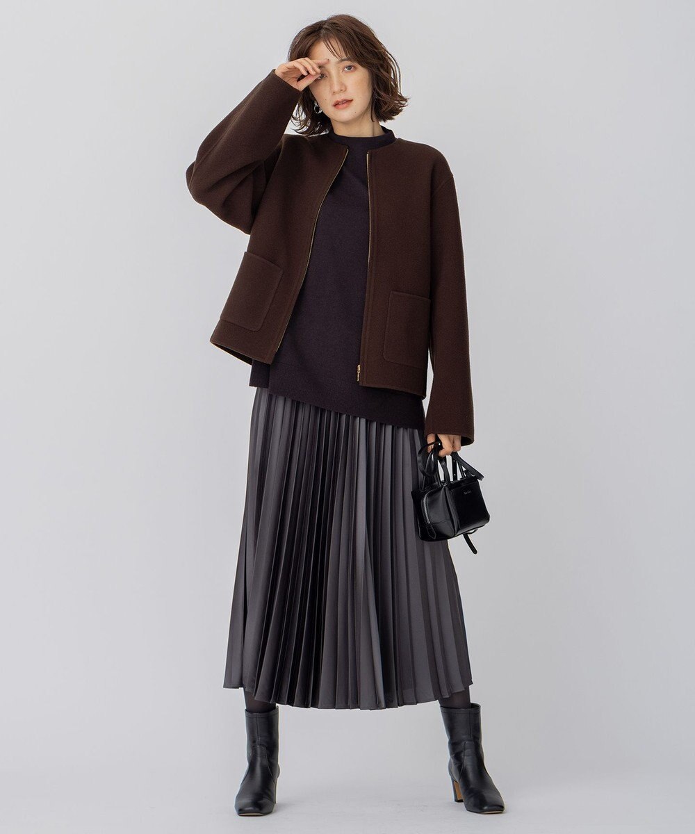 23区 【洗える】セミウーステッドウール モックネック ニット 