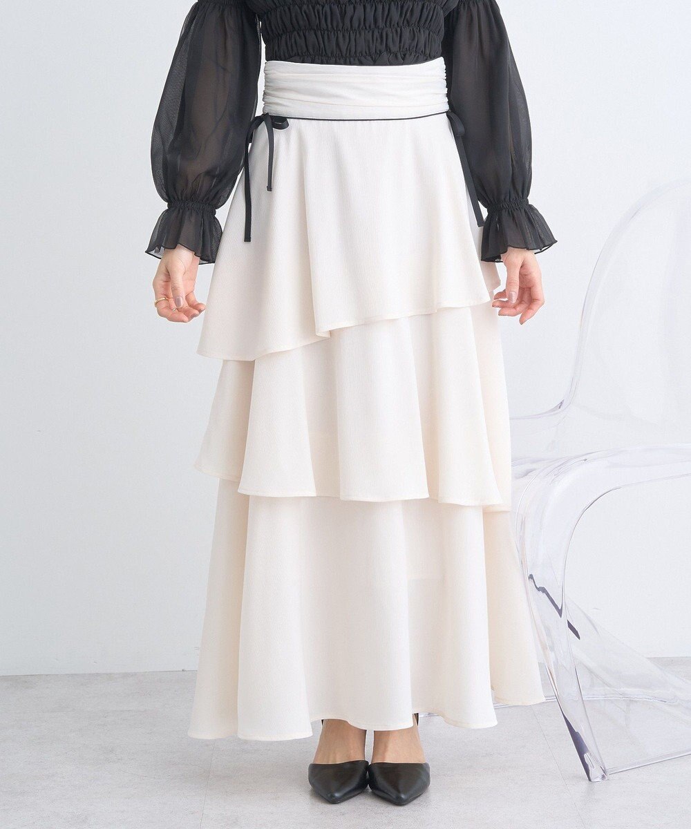 earth music&ecology サイドリボンティアードスカート 