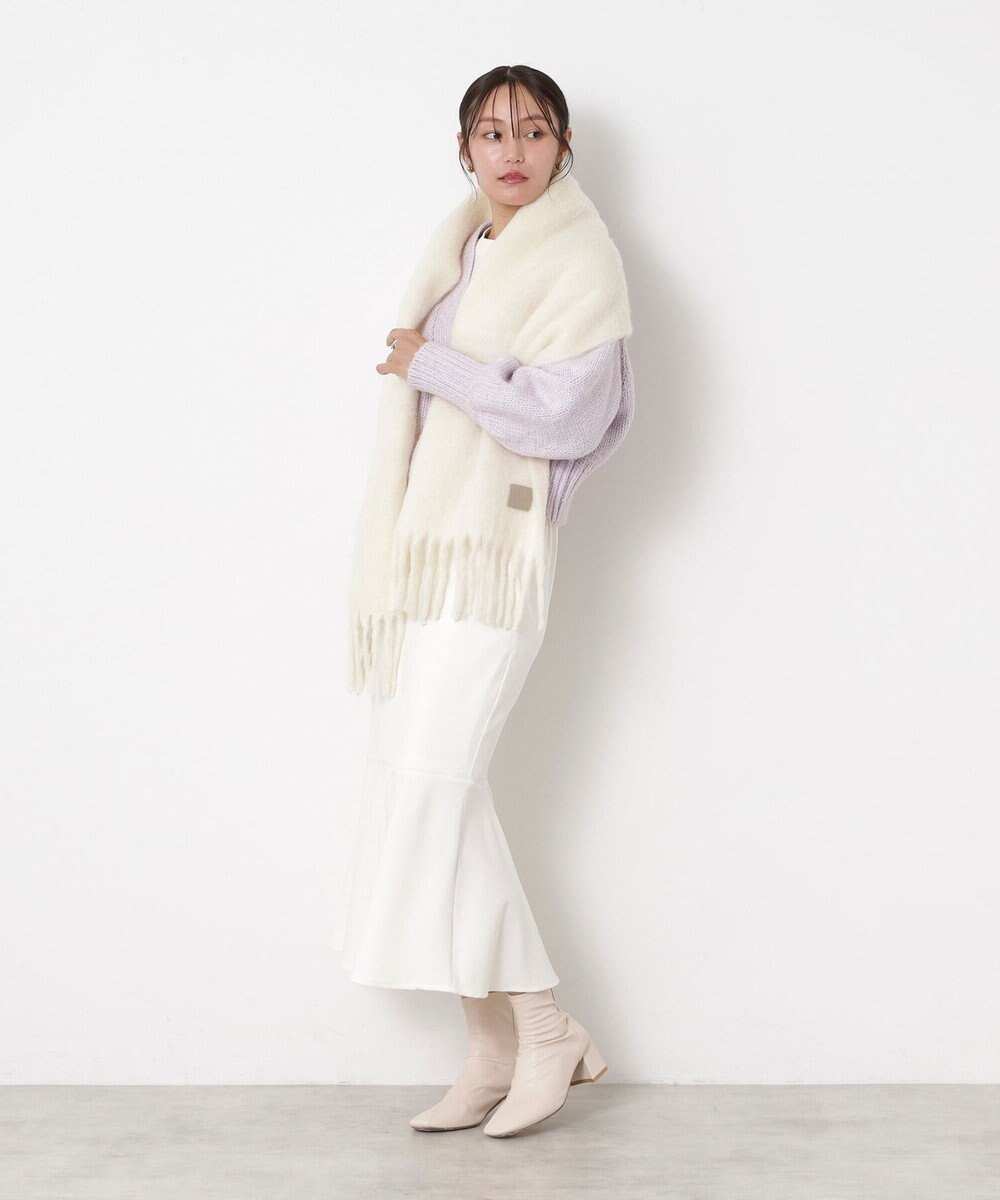 MOONBAT 【WEB限定】FURLA ウール混シャギー無地マフラー/幅40cm 