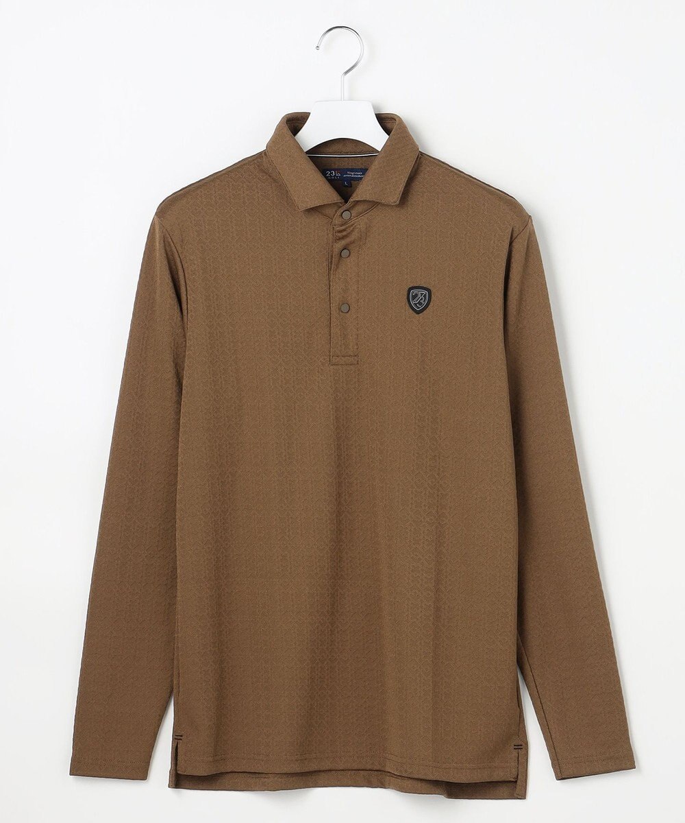23区GOLF 【MEN】モノグラムジャガード長袖ポロシャツ 