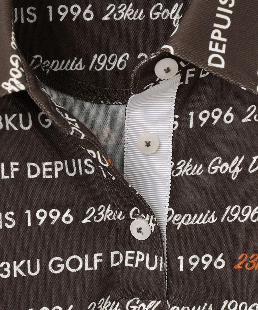 23区GOLF 【WOMEN】【吸水速乾/UVケア】ロゴパターンプリント 総柄半そで ポロシャツ 