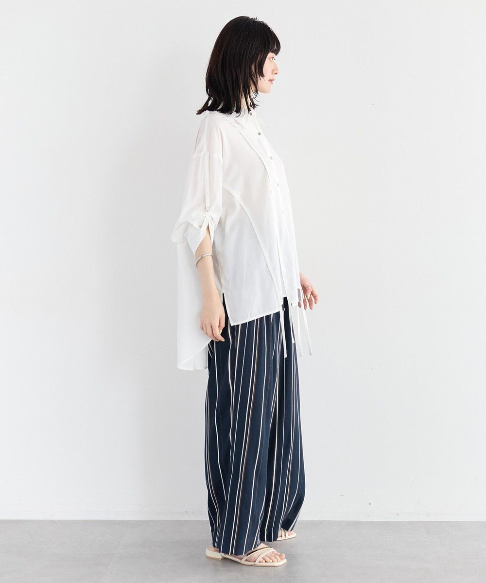 YECCA VECCA アートプリントスリットワイドパンツ 