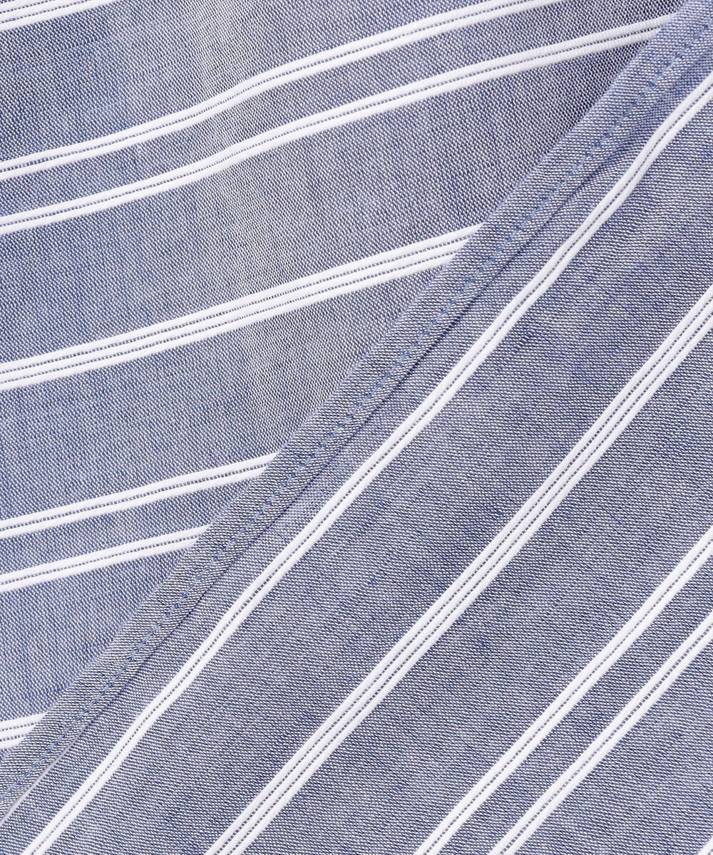 JOSEPH ABBOUD 【キングサイズ・リネンブレンド】コットンリネン ボイルコード 七分袖 バンドカラー シャツ 