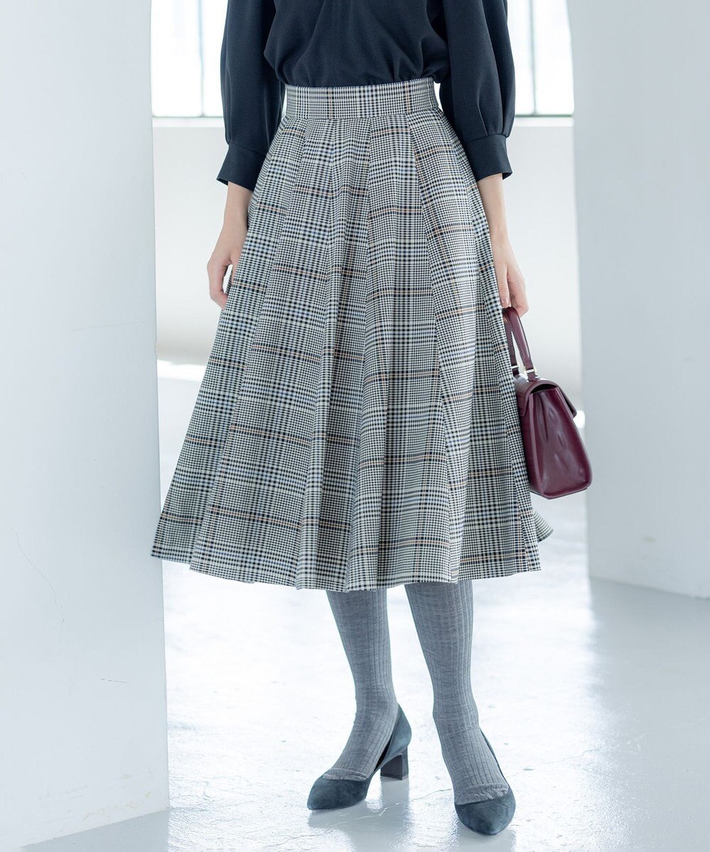 組曲 T/Rツイルストレッチ フレアスカート 