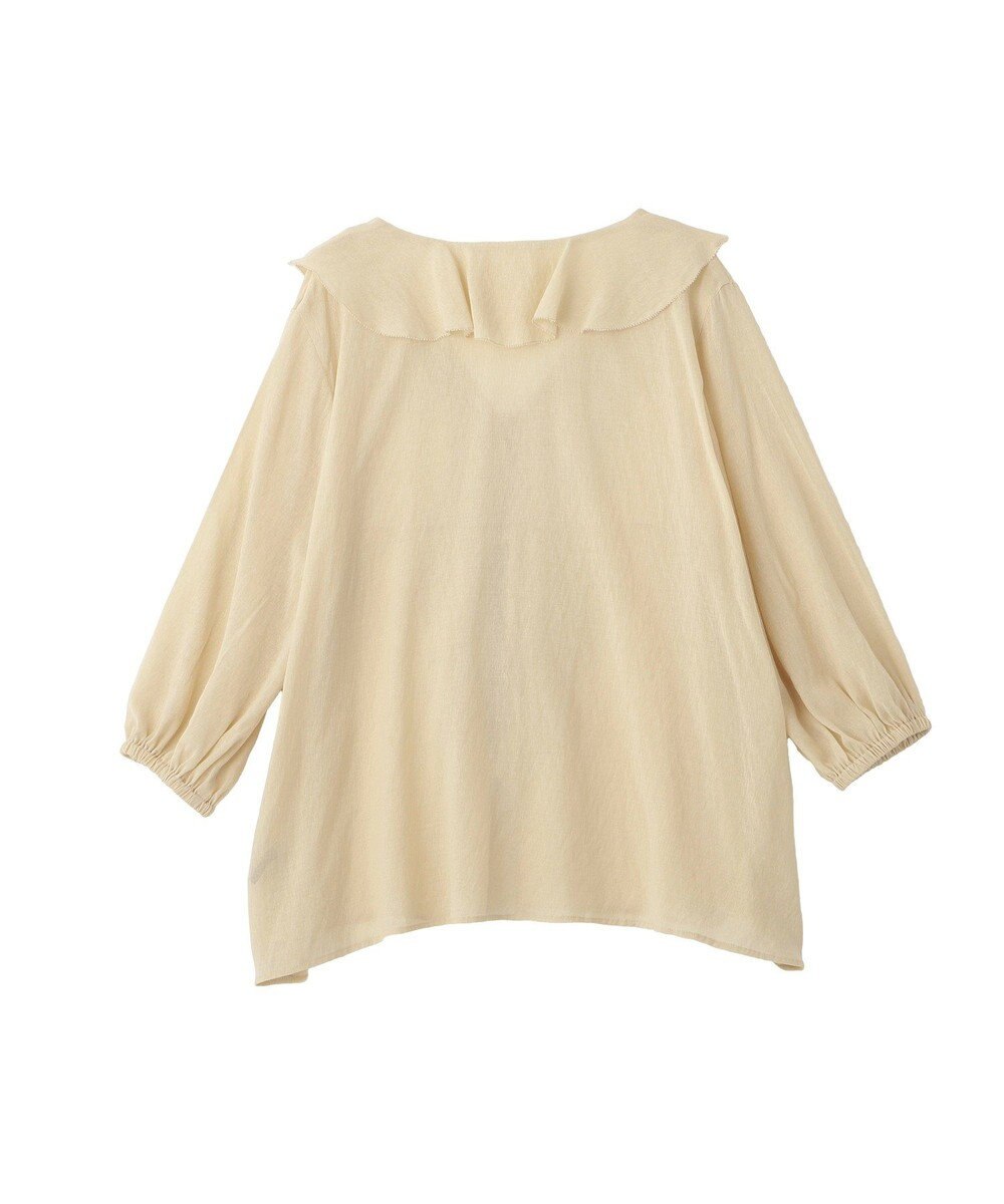 YECCA VECCA ラッフルリボンシアーブラウス 