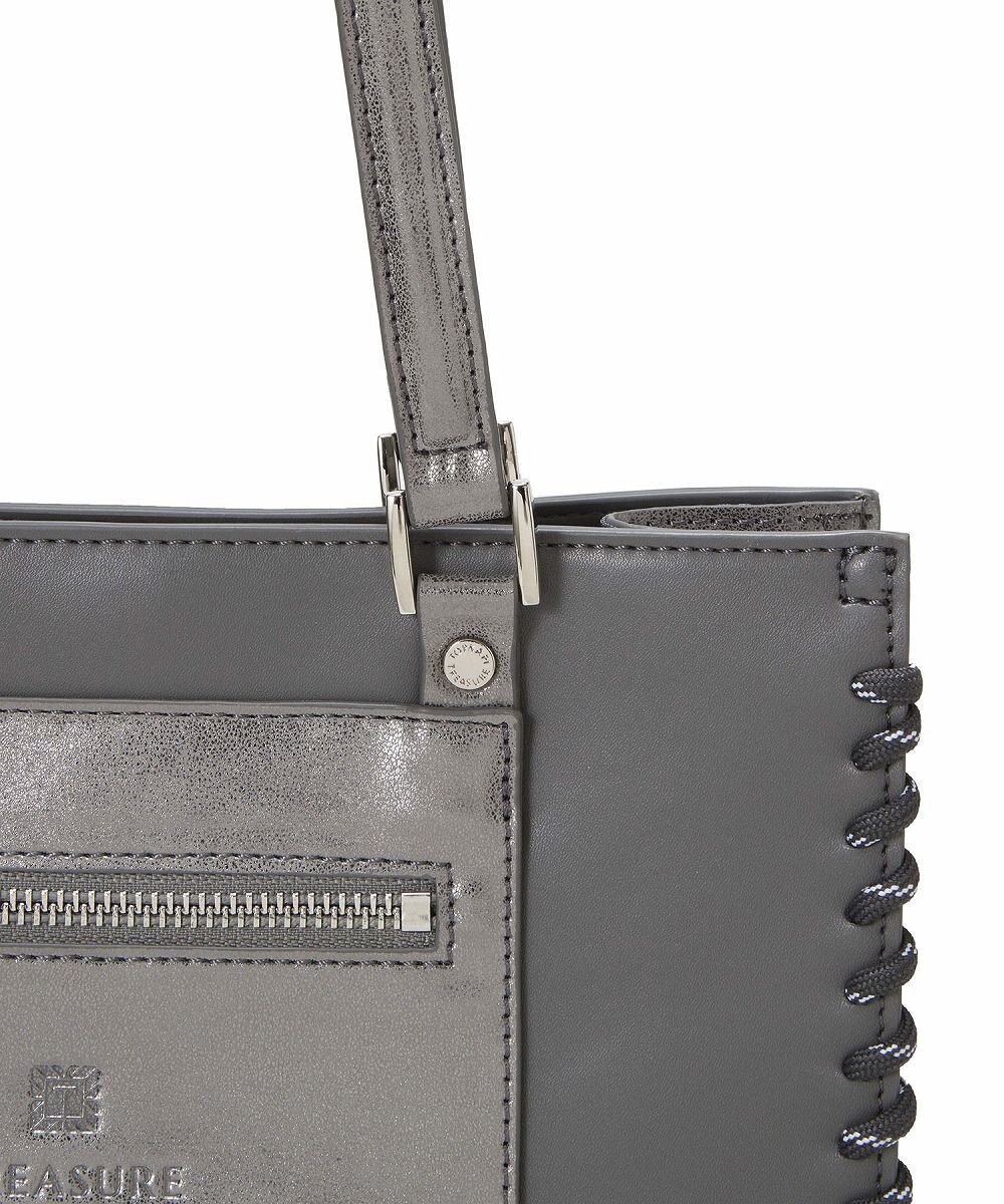 TOPKAPI 【TREASURE TOPKAPI】フェイクレザー ポーチ付き パラコード かがりトートバッグ 