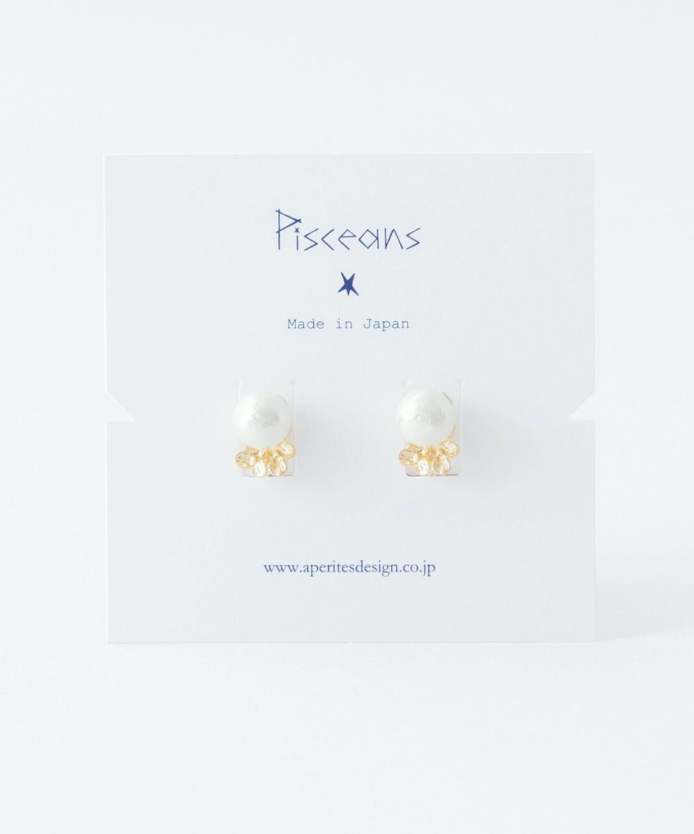Pisceans フローラル&コットンパールイヤリング 