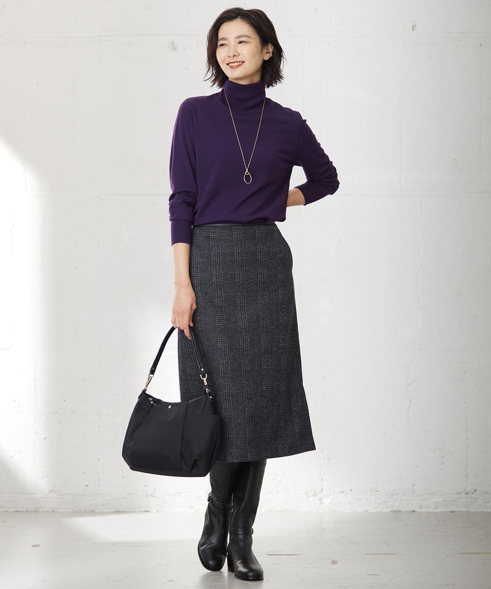 J.PRESS LADIES 【洗える】チェック ジャカード ナロー スカート 