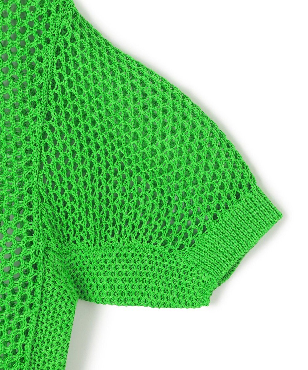 BEIGE， 【洗える】ALOE / コットンメッシュ半袖クルーネックニット 