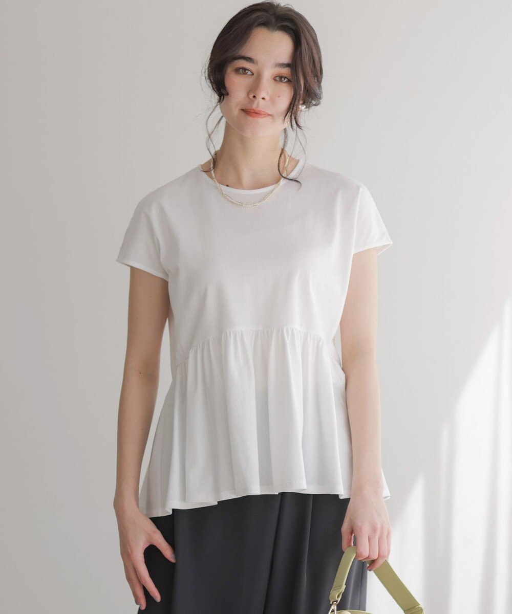 組曲 【WEB限定】トリコットジャージー ペプラムカットソー 