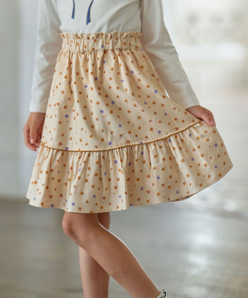 トッカ フレアースカート 花刺繍 ストライプ - スカート