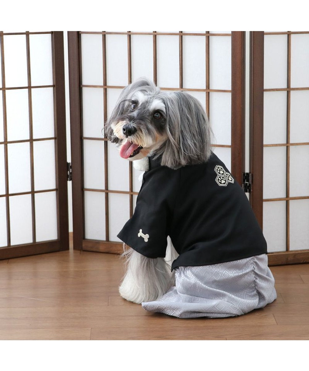 PET PARADISE ペットパラダイス 紋付袴 《シルバー》 小型犬 黒