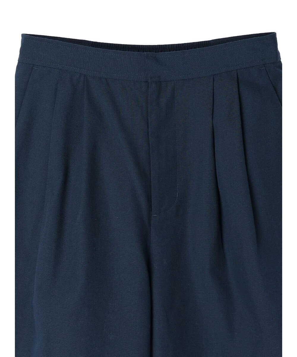 Green Parks 綿麻混タックテーパードパンツ 