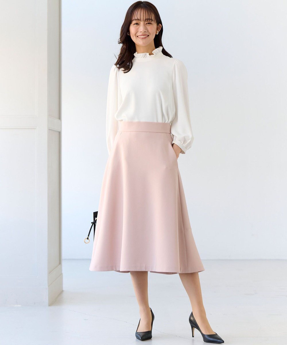 組曲 【KUMIKYOKU NAVY】ジョーゼットシフォン スタンドフリルブラウス 