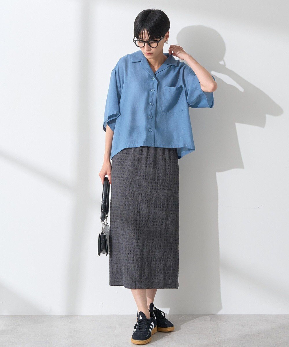 AMERICAN HOLIC 接触冷感シアー開襟半袖シャツ 