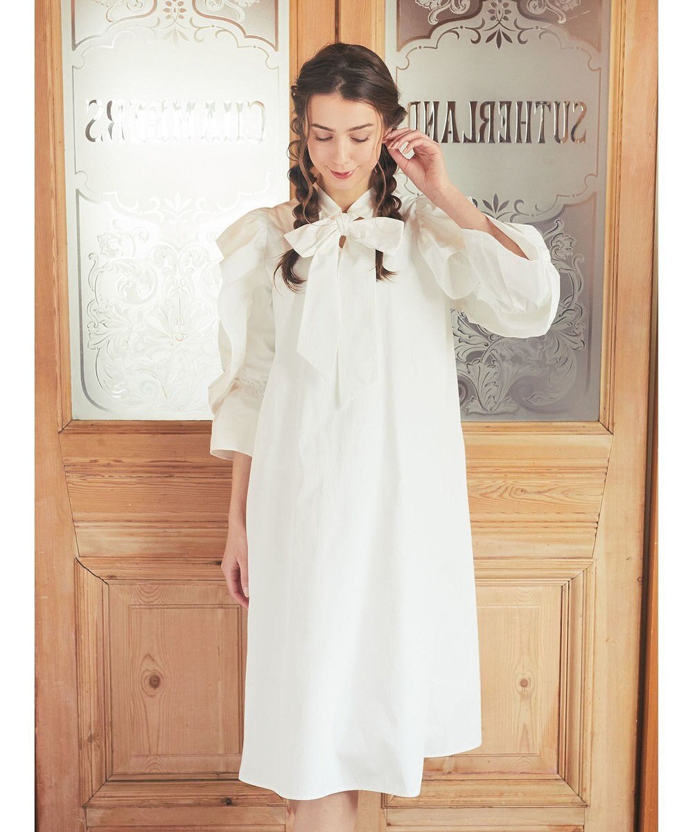 Maison de FLEUR ラッフルボウタイワンピース 