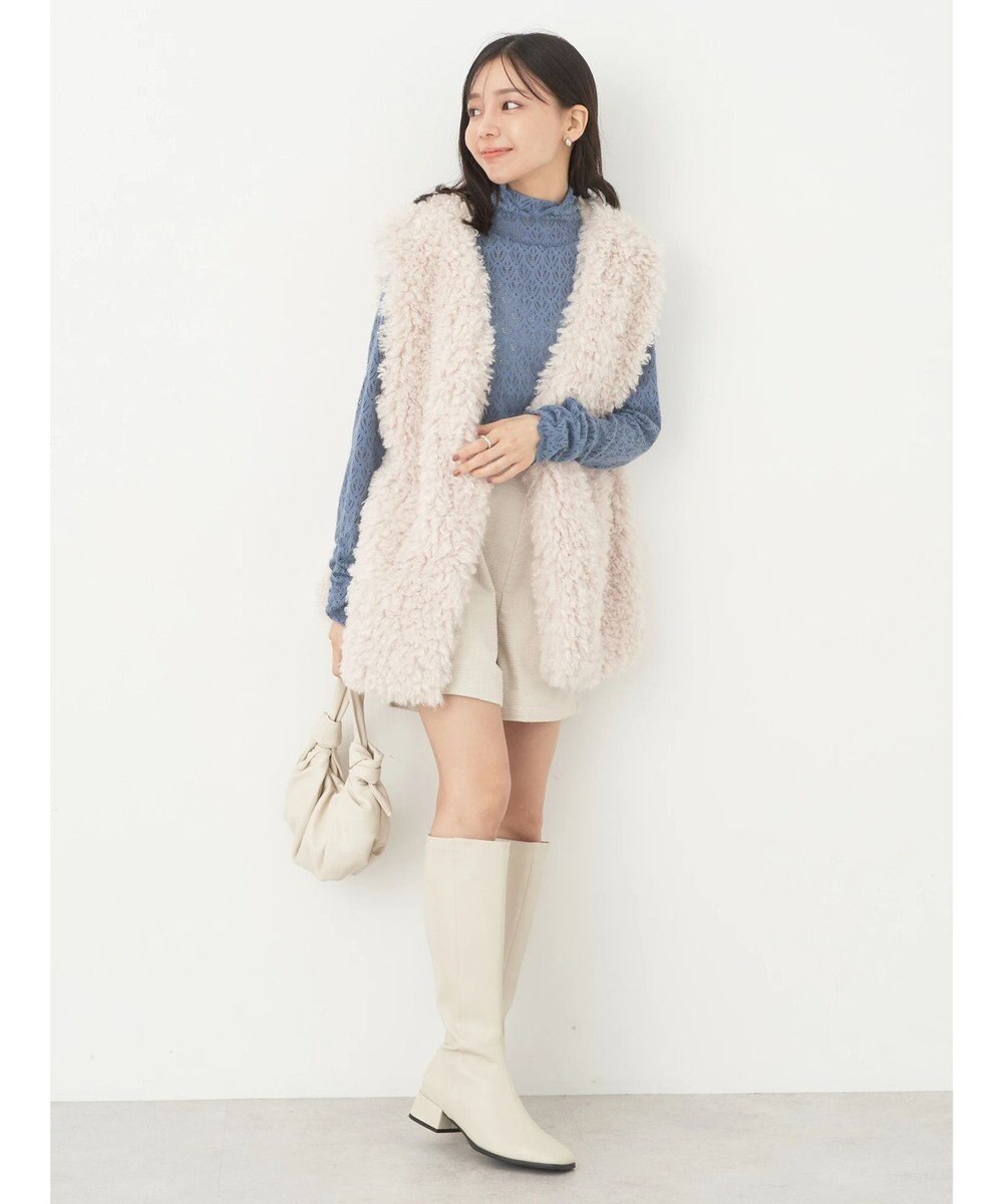 earth music&ecology 起毛レースハイネックインナー 