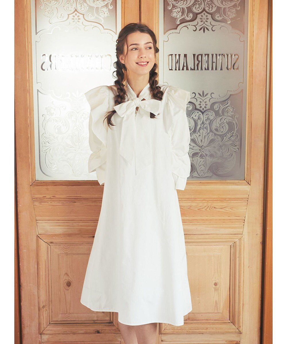 Maison de FLEUR ラッフルボウタイワンピース 