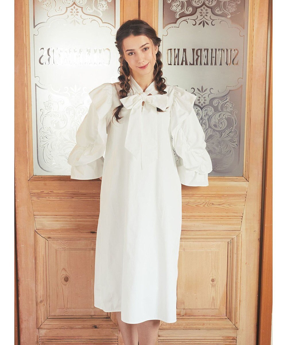 Maison de FLEUR ラッフルボウタイワンピース 