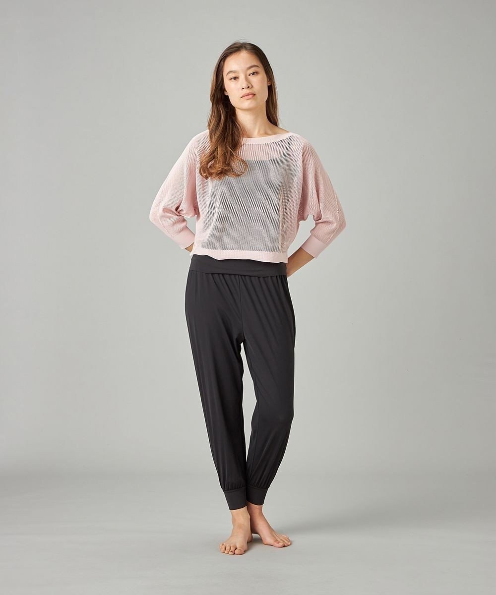 Chacott 【ノーソーイングニット】7分袖メッシュニットTシャツ 