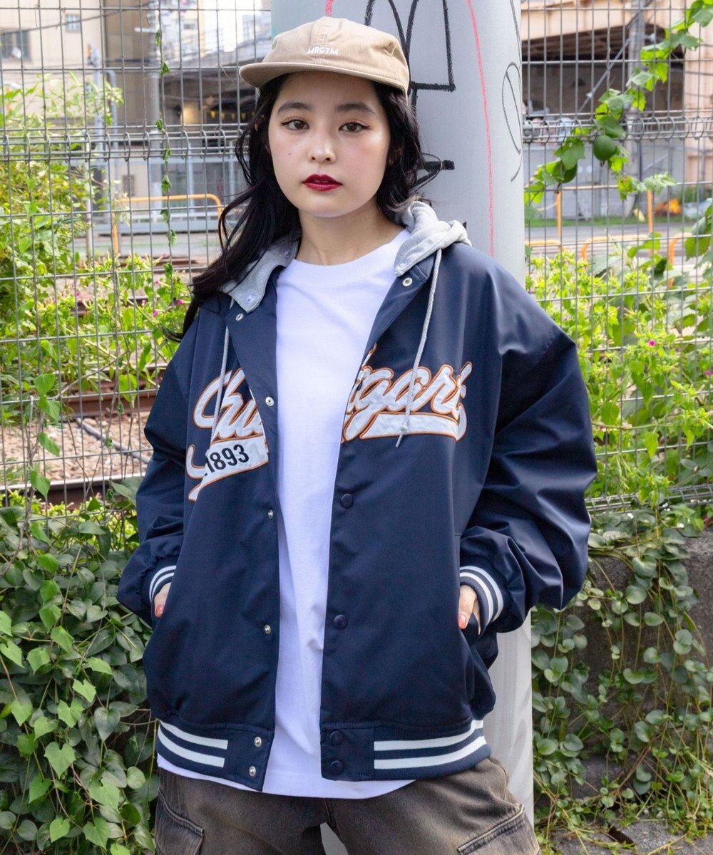 WEGO 【ユニセックス着用ITEM】2WAYフードワッペンスタジャン 