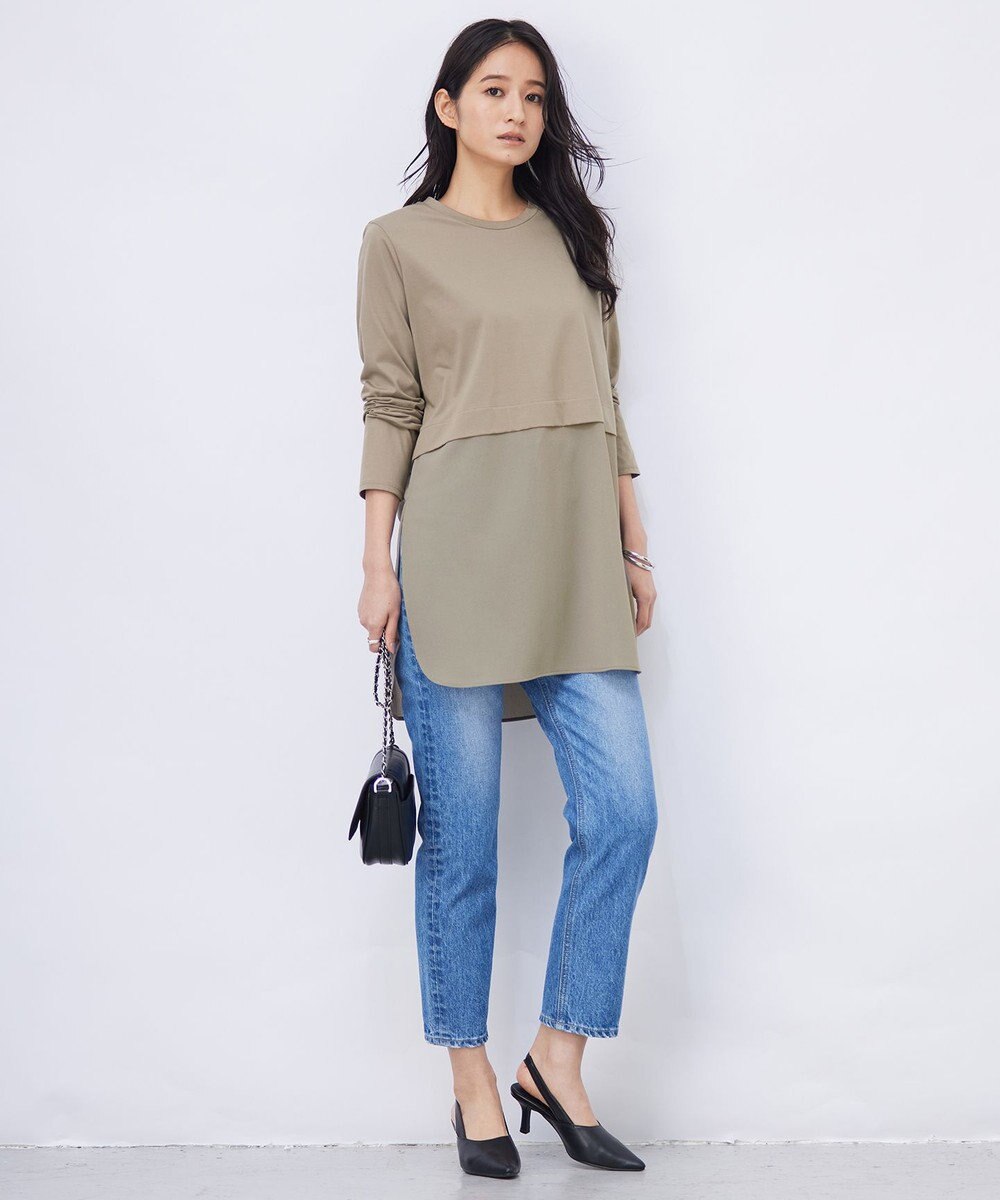 ICB L 【洗える】 ウォーターリサイクルテーパードデニム 