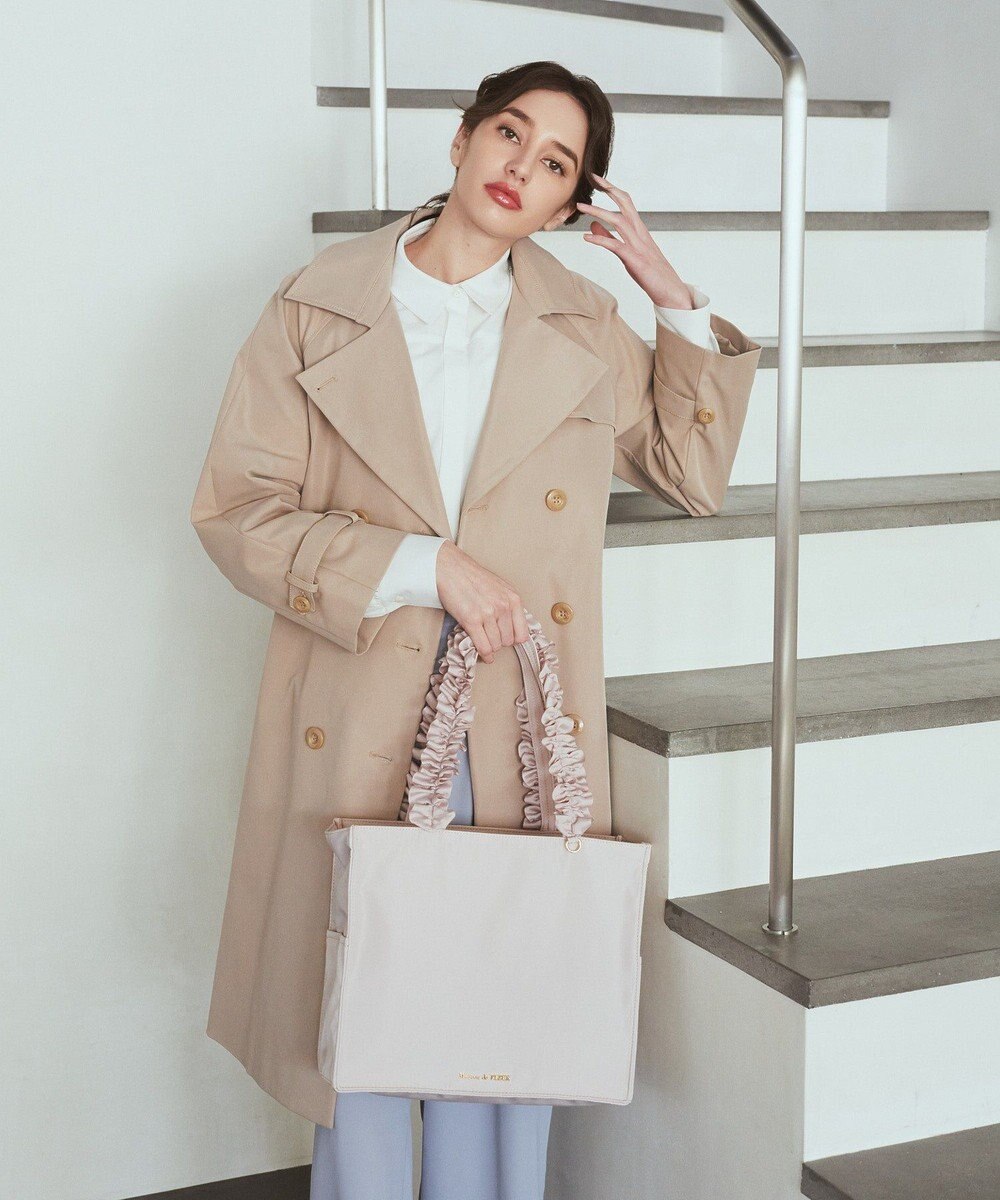 Maison de FLEUR EC限定サイドポケットフリルハンドルスクエアトート 