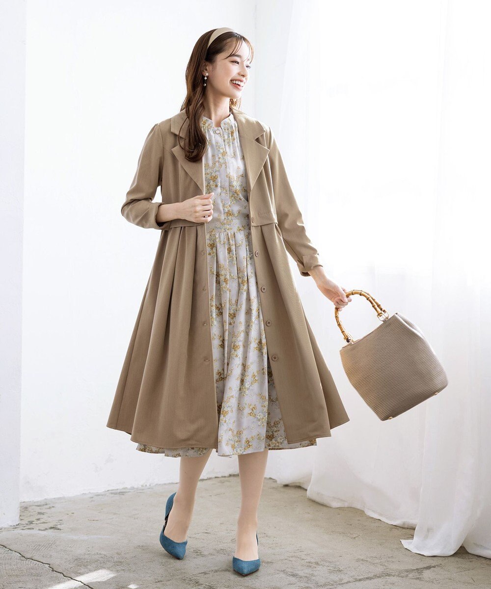 Tiaclasse L 【洗える】花柄フレアワンピース 