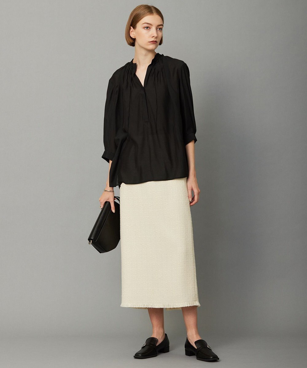 ICB 【接触冷感・速乾・洗える】 ドレープシフォン ブラウス 