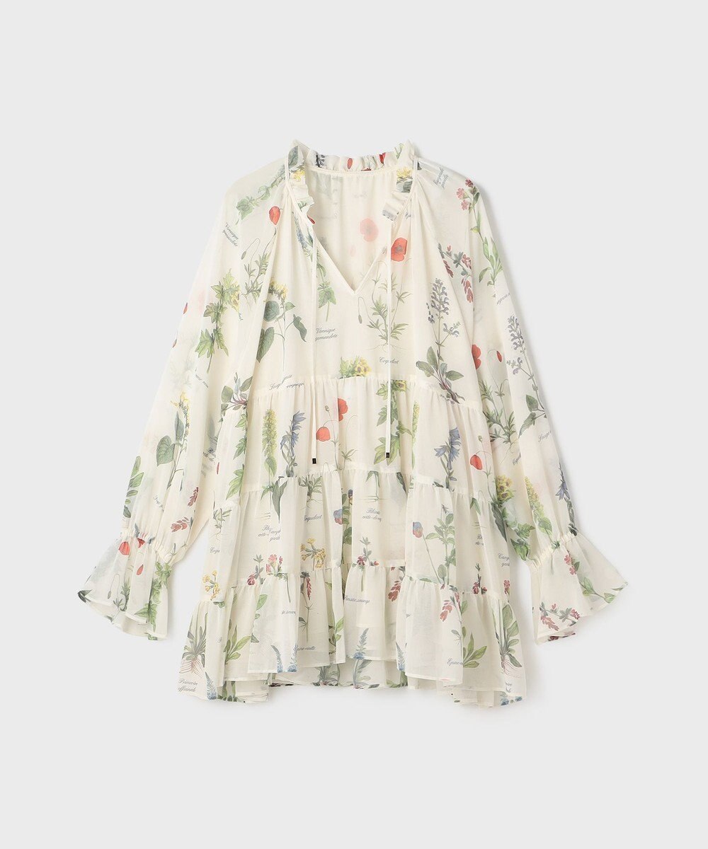 GRACE CONTINENTAL ボタニカルプリントチュニックトップ 